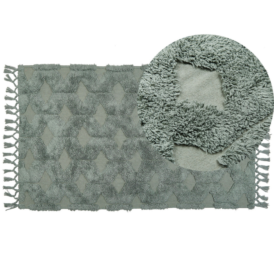 Dywan bawełniany 80 x 150 cm zielony kars