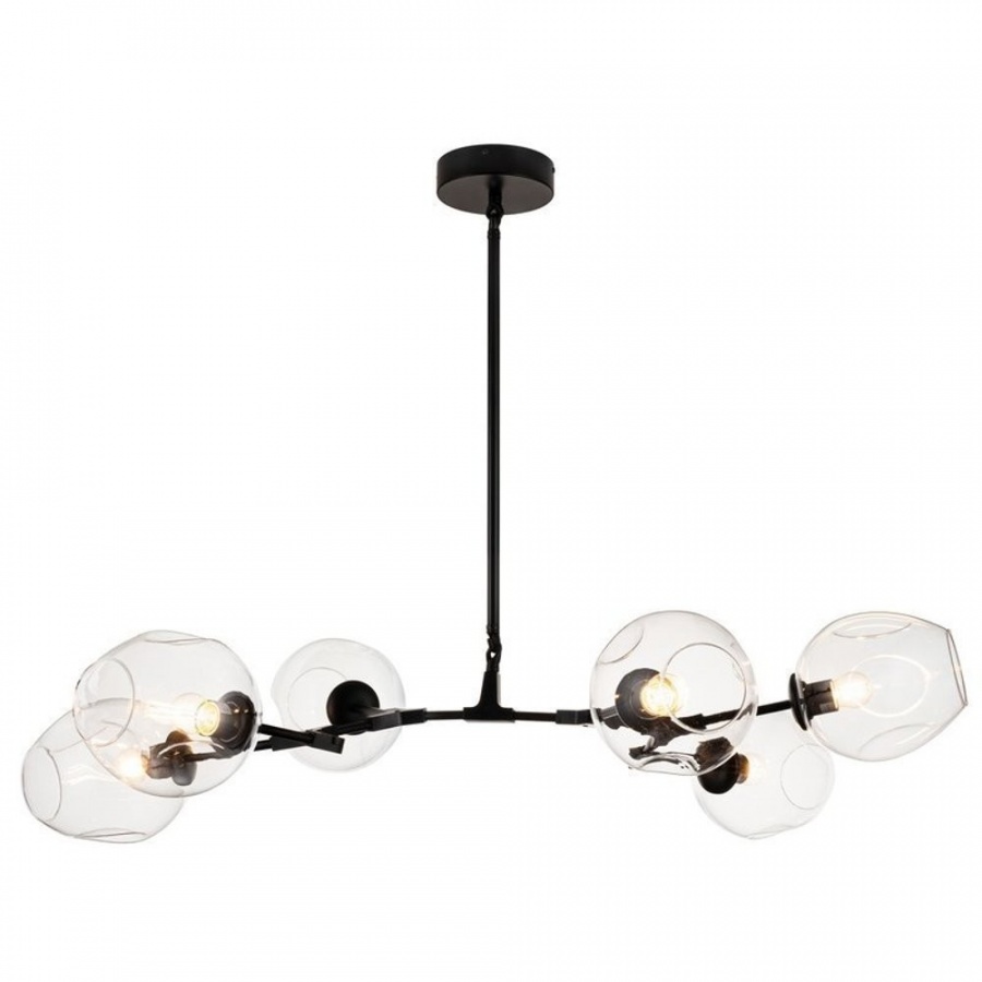 Lampa wisząca modern orchid-6 transparentno czarna 130 cm