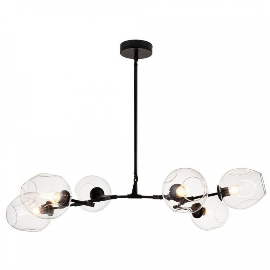 Lampa wisząca modern orchid-6 transparentno czarna 130 cm