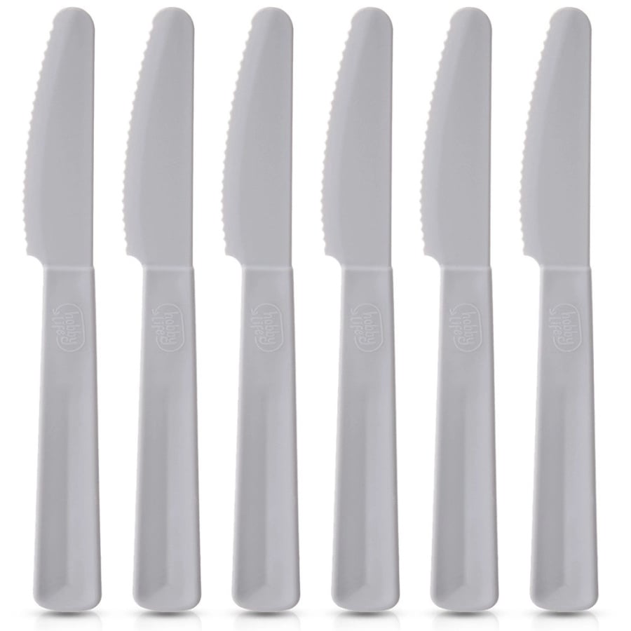 Noże stołowe plastikowe szare SANDY 6 szt.