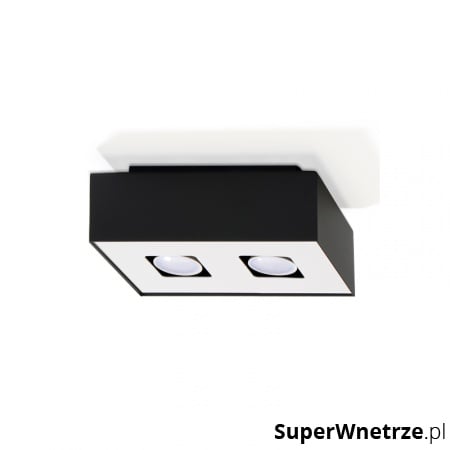 Plafon 24x14cm Sollux Lighting Mono 2 biało-czarny