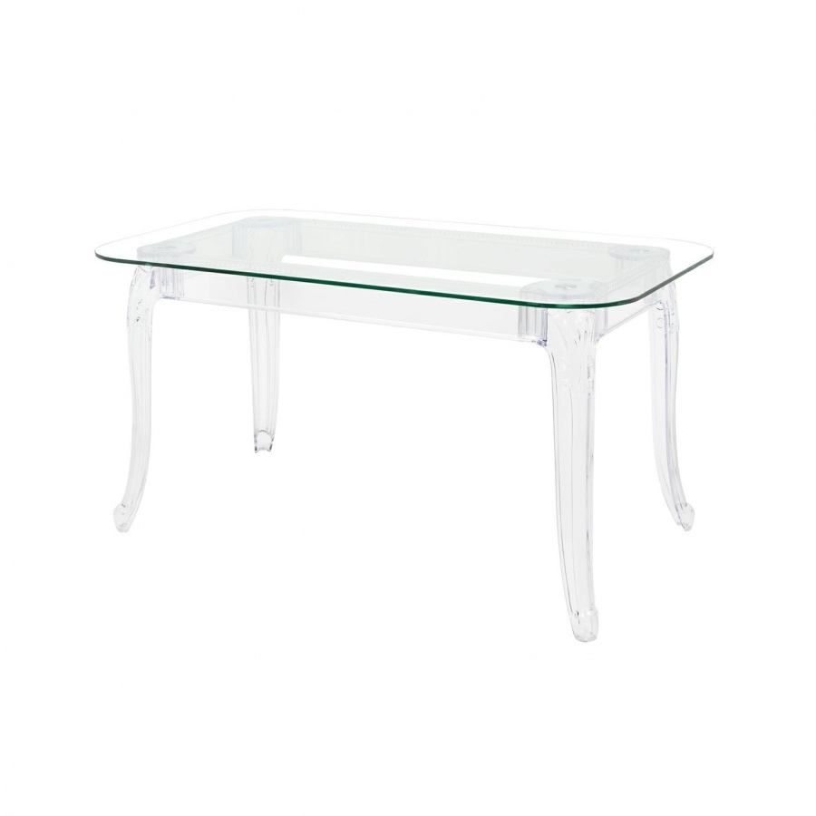 Stół king 160 transparentny - poliwęglan, szkło hartowane