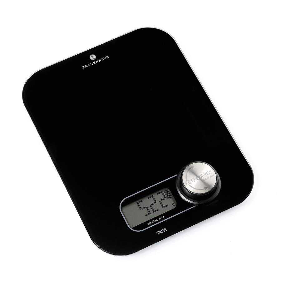 waga cyfrowa na dynamo czarna 19 x 24,5 cm