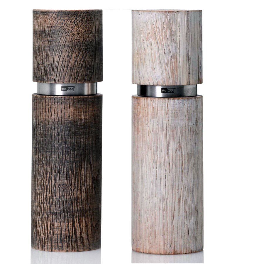 Zestaw młynków do pieprzu/soli TEXTURA ANTIQUE, brąz/czarny