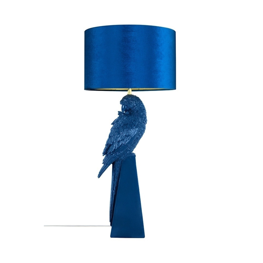 Kare lampa stołowa parrot 84 cm niebieska