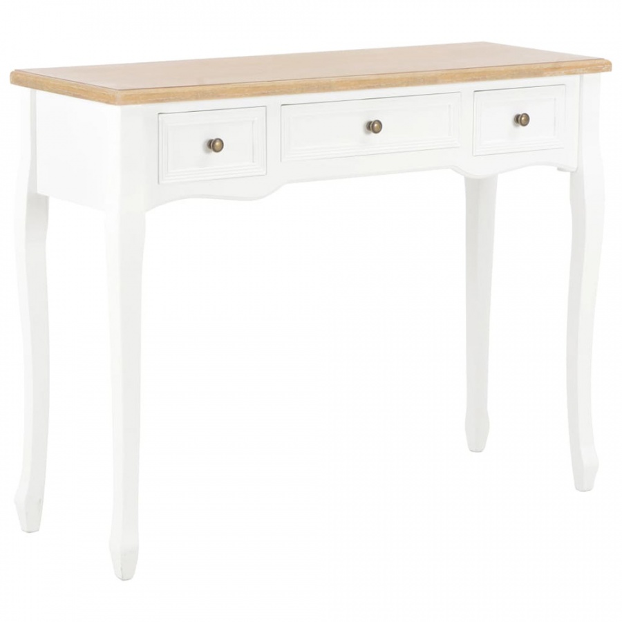 Stolik konsolowy z 3 szufladami, biały