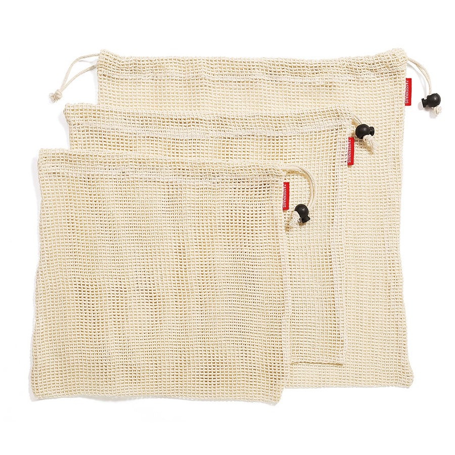 wielorazowe woreczki na warzywa i owoce, 3 szt., 3 rozmiary