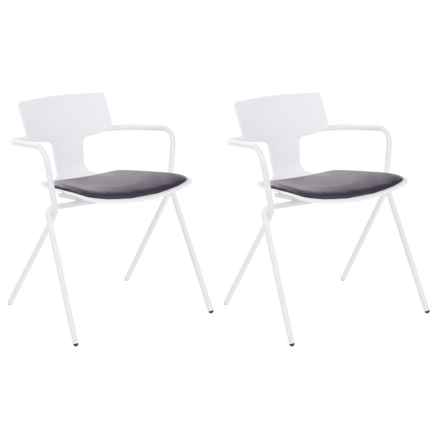 Zestaw 2 krzeseł do jadalni manson czarno-biały