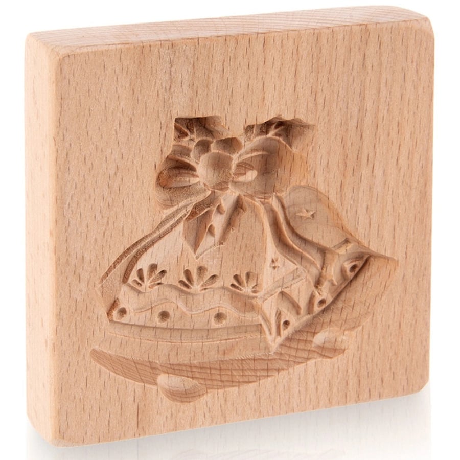 Foremka do ciastek drewniana dzwoneczki 10x10 cm