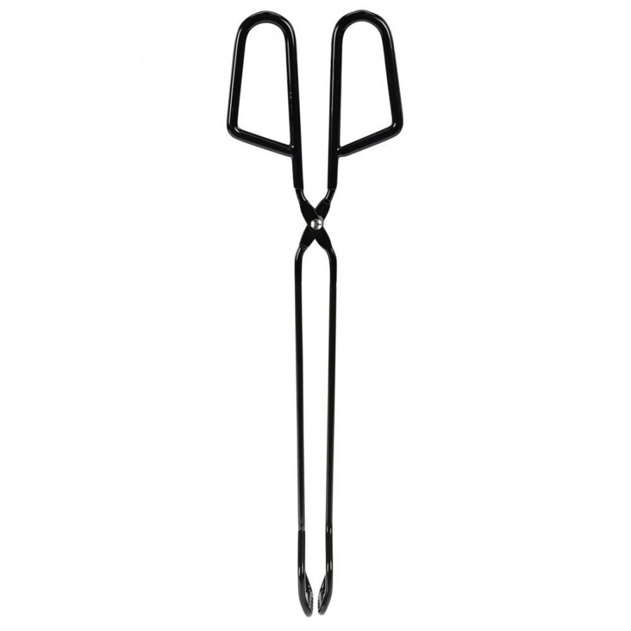 Szczypce grillowe metalowe czarne 31,5 cm