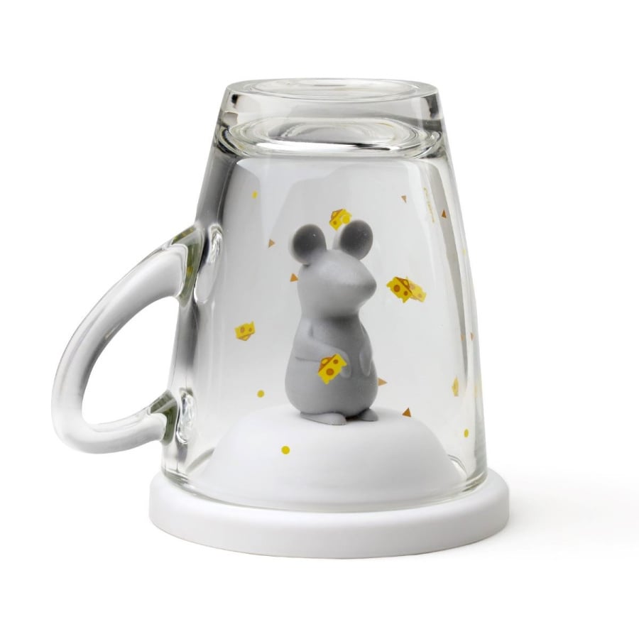 Kubek z pokrywką Myszka Biało/Szary 10430-WH-GY