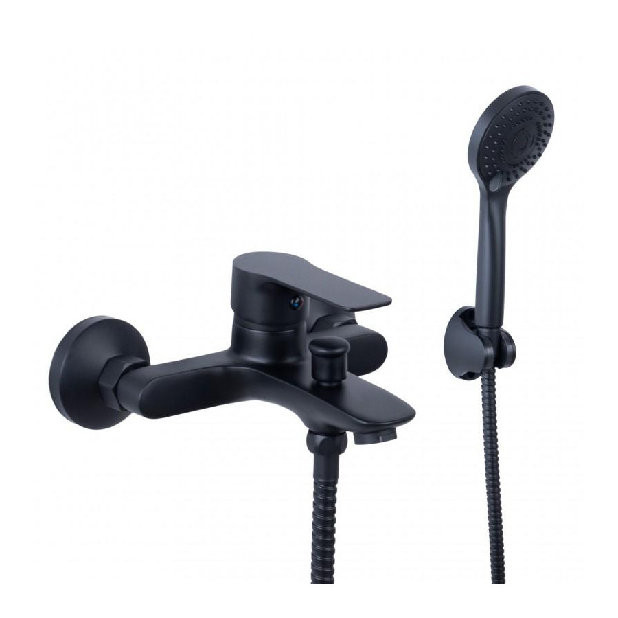 Bateria wannowa ścienna prysznicowa natryskowa czarna- yoka