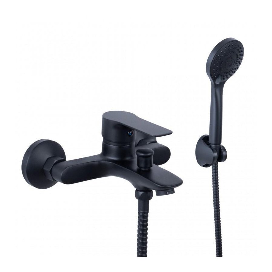 Bateria wannowa ścienna prysznicowa natryskowa czarna- yoka