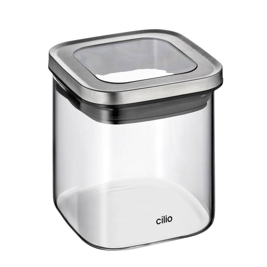 Pojemnik kuchenny, szkło borokrzemowe/stal nierdzewna, 10 x 10 x 10 cm, 0,65 l