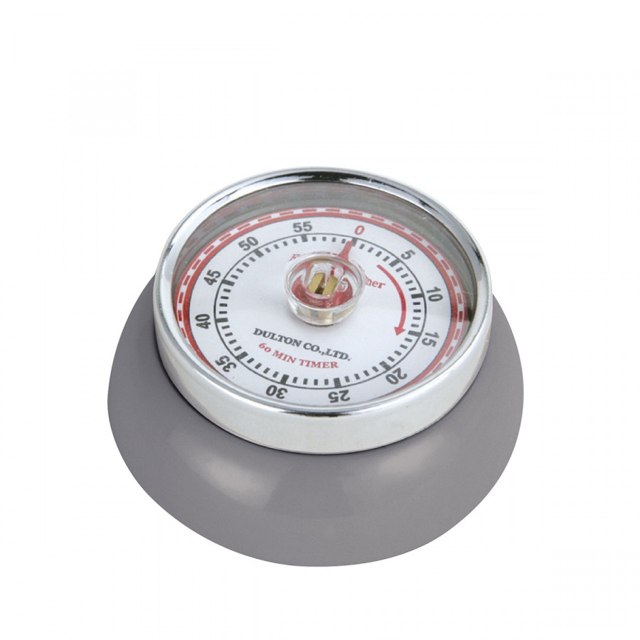 timer mechaniczny, śred. 7x3 cm, szary