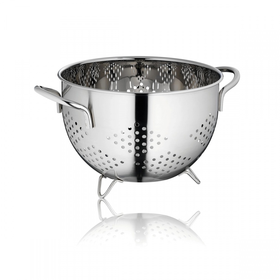 stalowy durszlak, śred. 24 cm, wys. 15,5 cm