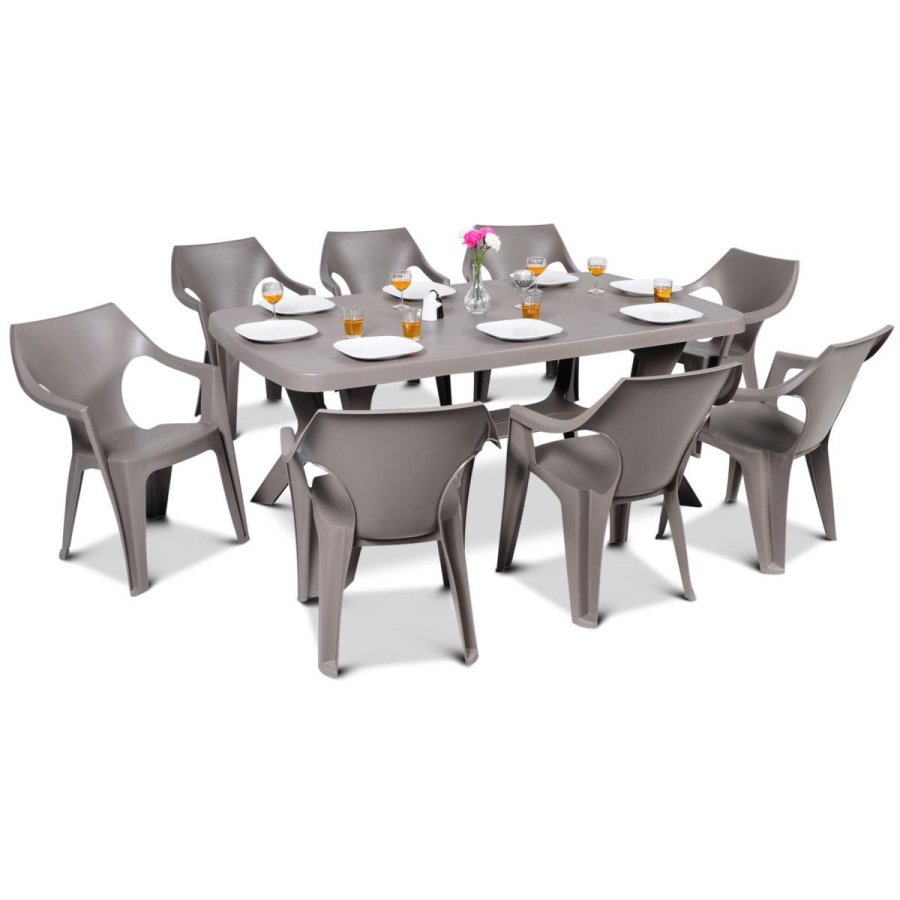 Zestaw mebli na taras baltimore 8+1 : kolor - cappuccino