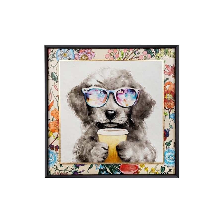 Obraz coffee dog 100x100 cm