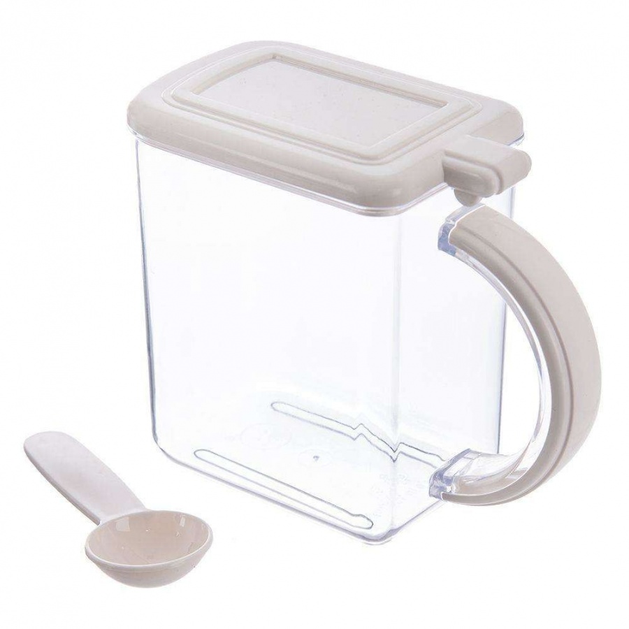 Pojemnik kuchenny na produkty sypkie, sól, mąkę, cukier, bułkę tartą, z pokrywką i łyżką, 0,55 l