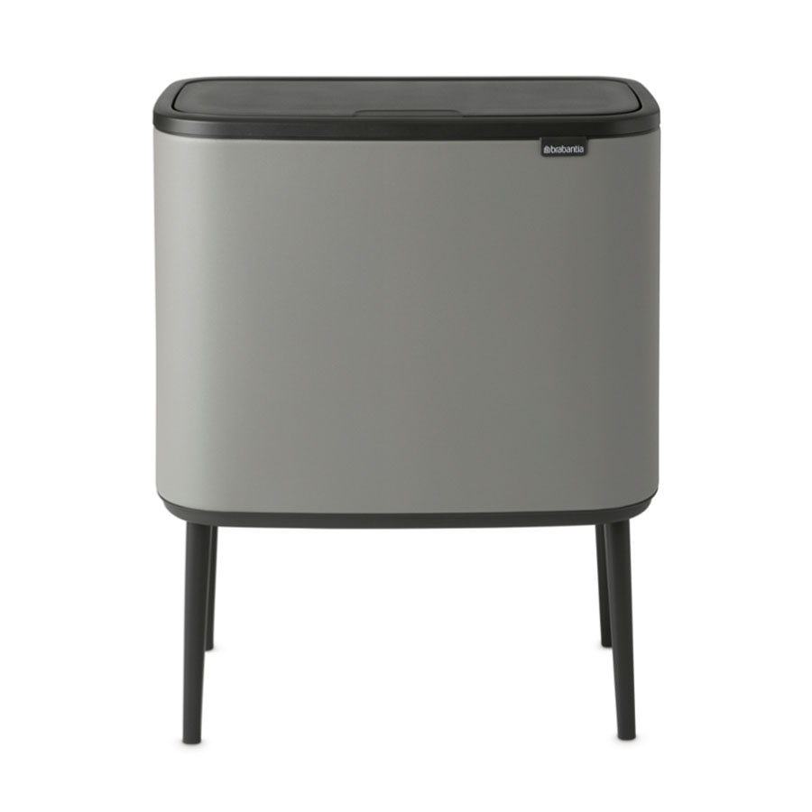 BRABANTIA - Bo Touch Bin - Kosz 11+23 l - 2 komory - Betonowy szary - powłoka mineralna