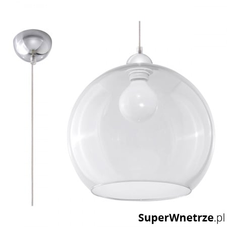 Lampa wisząca 30cm Sollux Lighting Ball przezroczysta