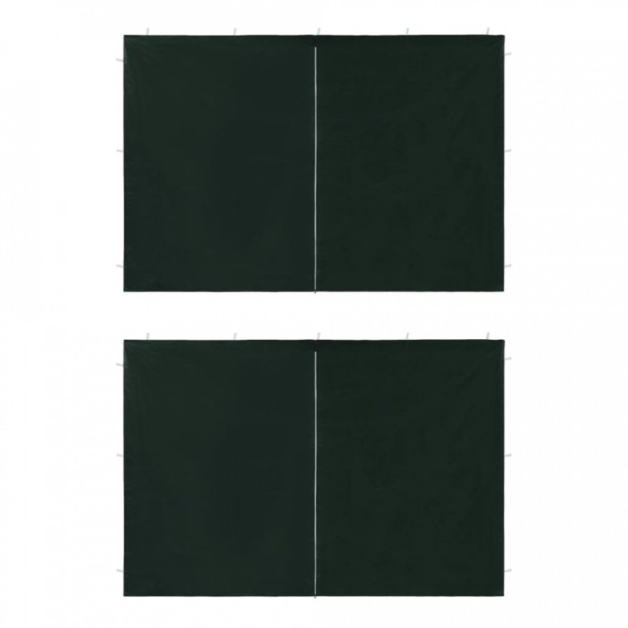 Ścianki boczne namiotu, 2 szt., z suwakiem, PE, zielone