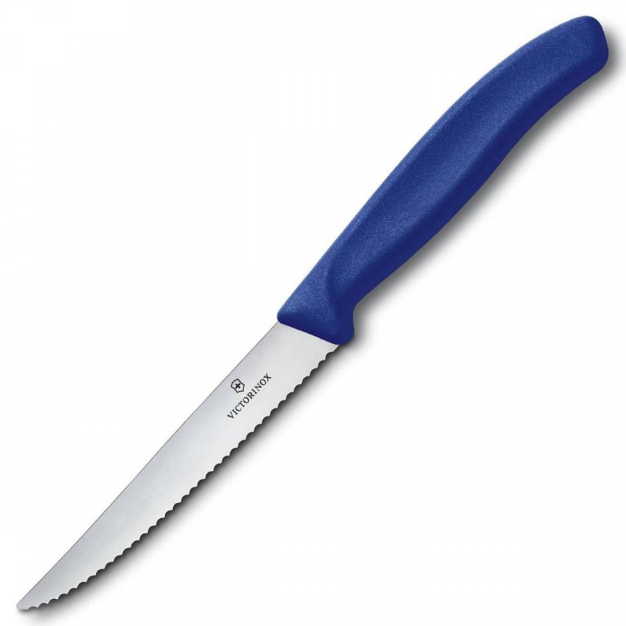 Victorinox - swiss classic - nóż do steków - ząbkowane ostrze - 11 cm - niebieski