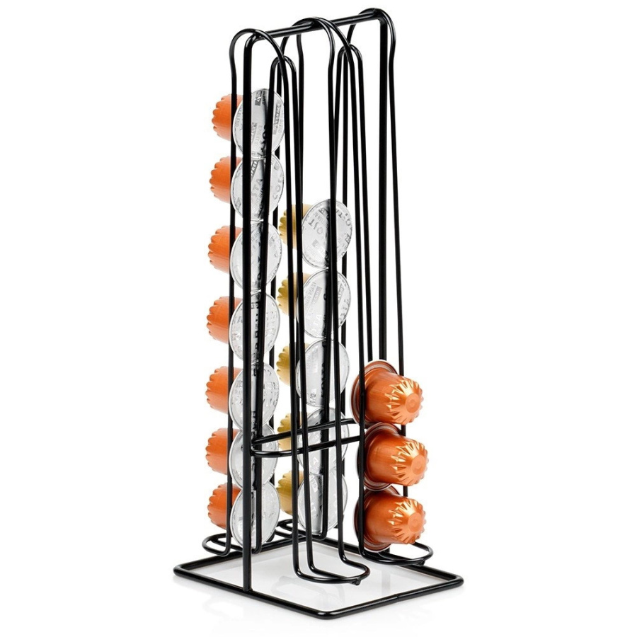 Stojak na kapsułki do kawy nespresso metalowy czarny 30 cm
