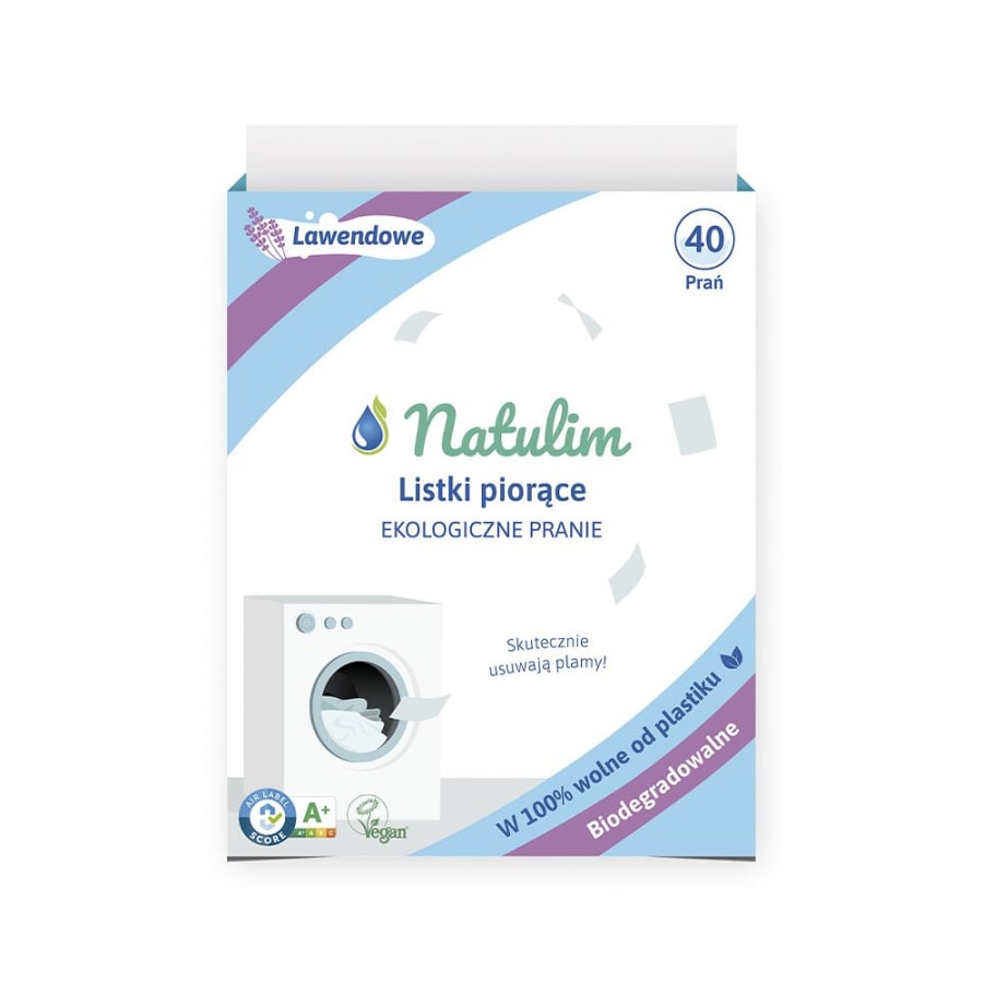 Natulim, Eko listki do prania, Lawendowe, 40 sztuk