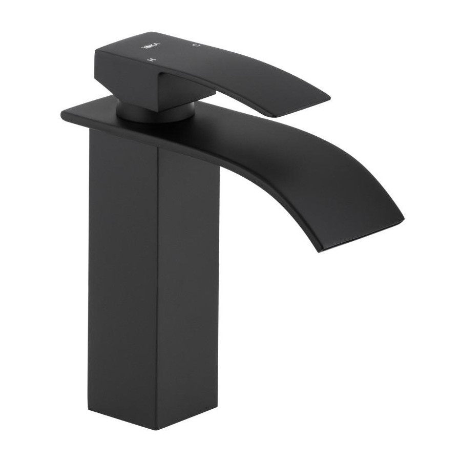 Bateria umywalkowa stojąca łazienkowa czarna loft