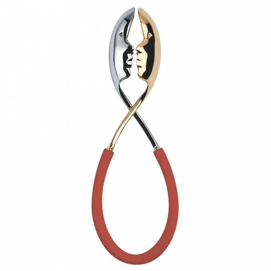 Molla kiss szczypce do sałatek - czerwone ze złotem 24 karaty