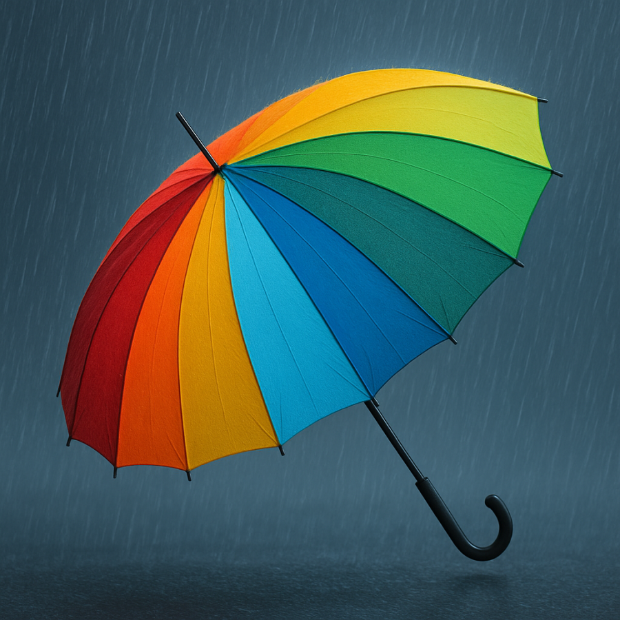 Parasol kolorowy, kolorowa parasolka tęczowa manualna, tęcza, 98 cm