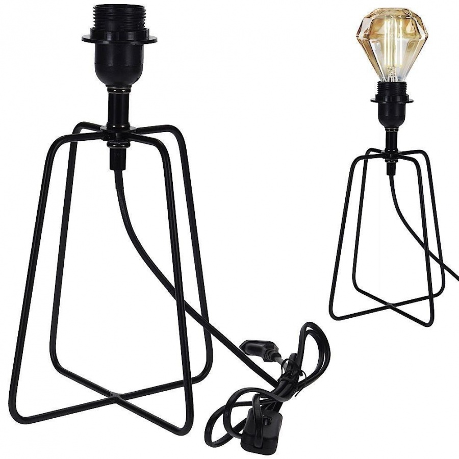 Lampka, lampa metalowa, czarna, stołowa, na biurko, komodę, stolik nocny, loft