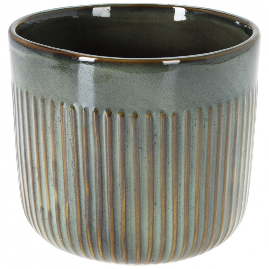 Doniczka porcelanowa zielona 17 cm