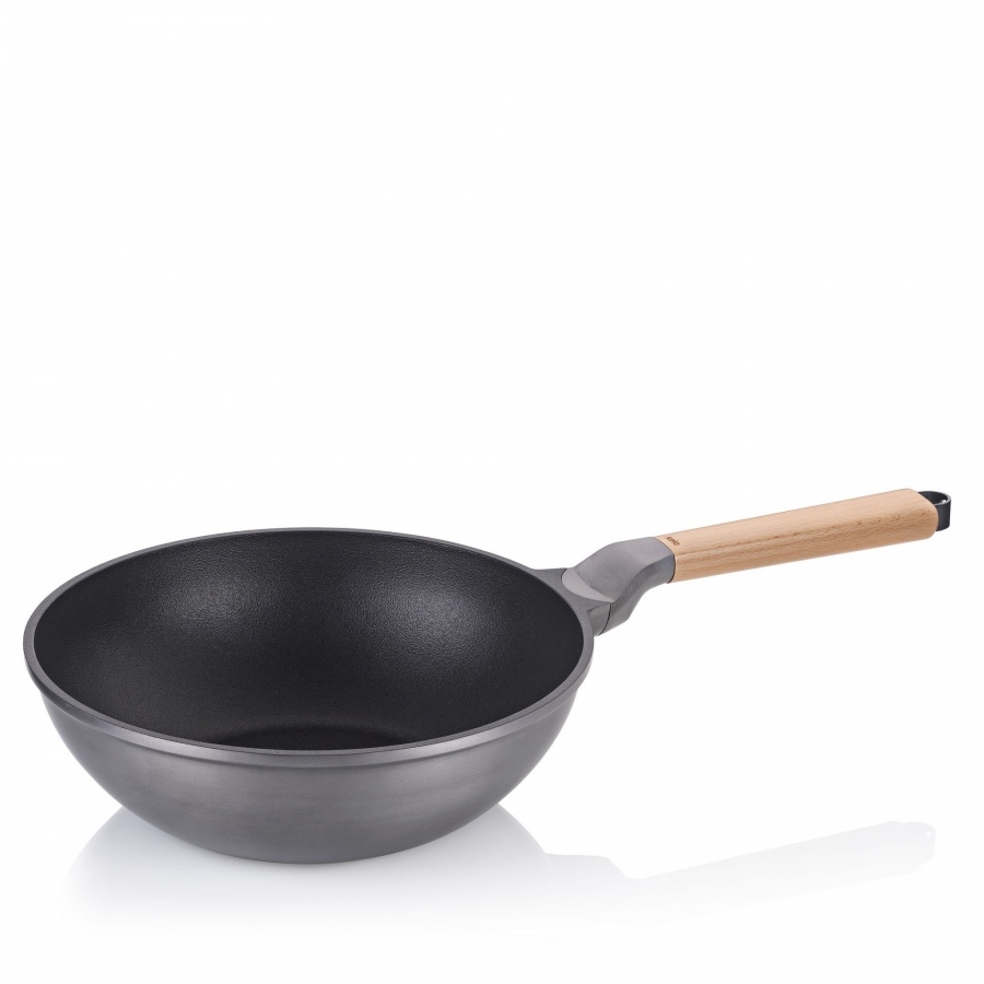 Wok z powłoką nieprzywierającą, aluminium/drewno bukowe, śred. 30 cm, 5,0 l