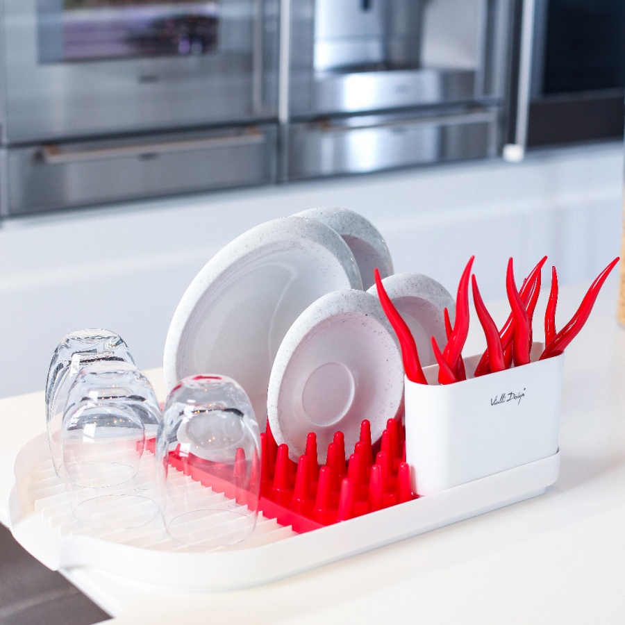 Ociekacz na naczynia Colori czerwony 23994