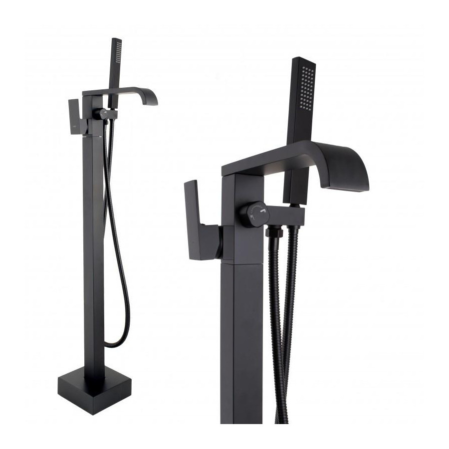 Bateria wannowa z prysznicem wolnostojąca czarny - mat, loft - yoka