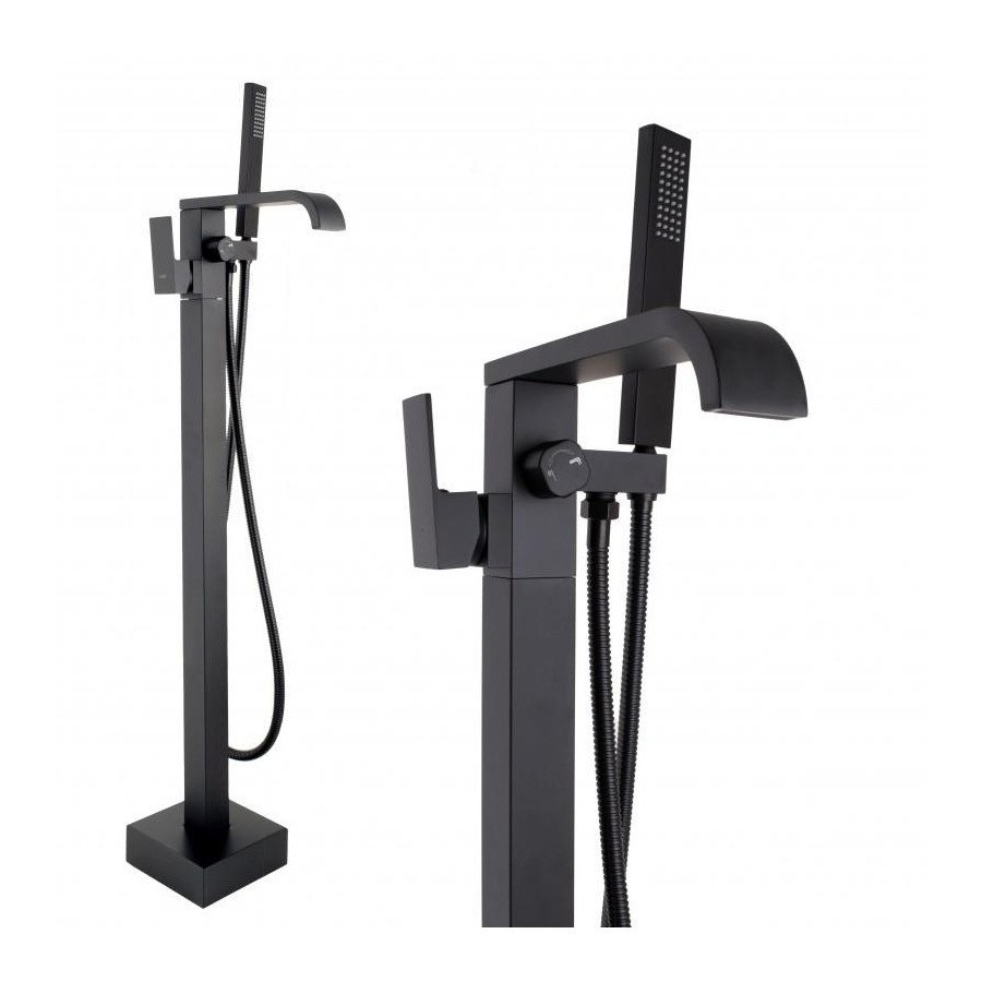 Bateria wannowa z prysznicem wolnostojąca czarny - mat, loft - yoka