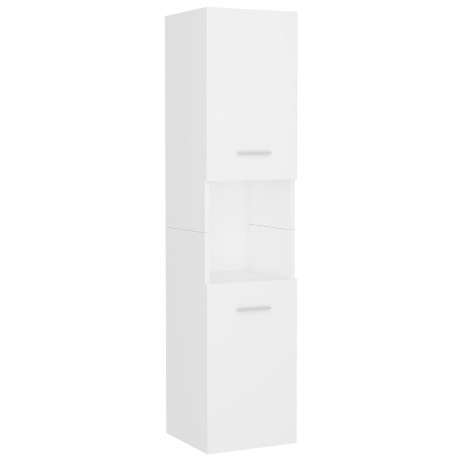 Szafka łazienkowa, biała, 30x30x130 cm, płyta wiórowa