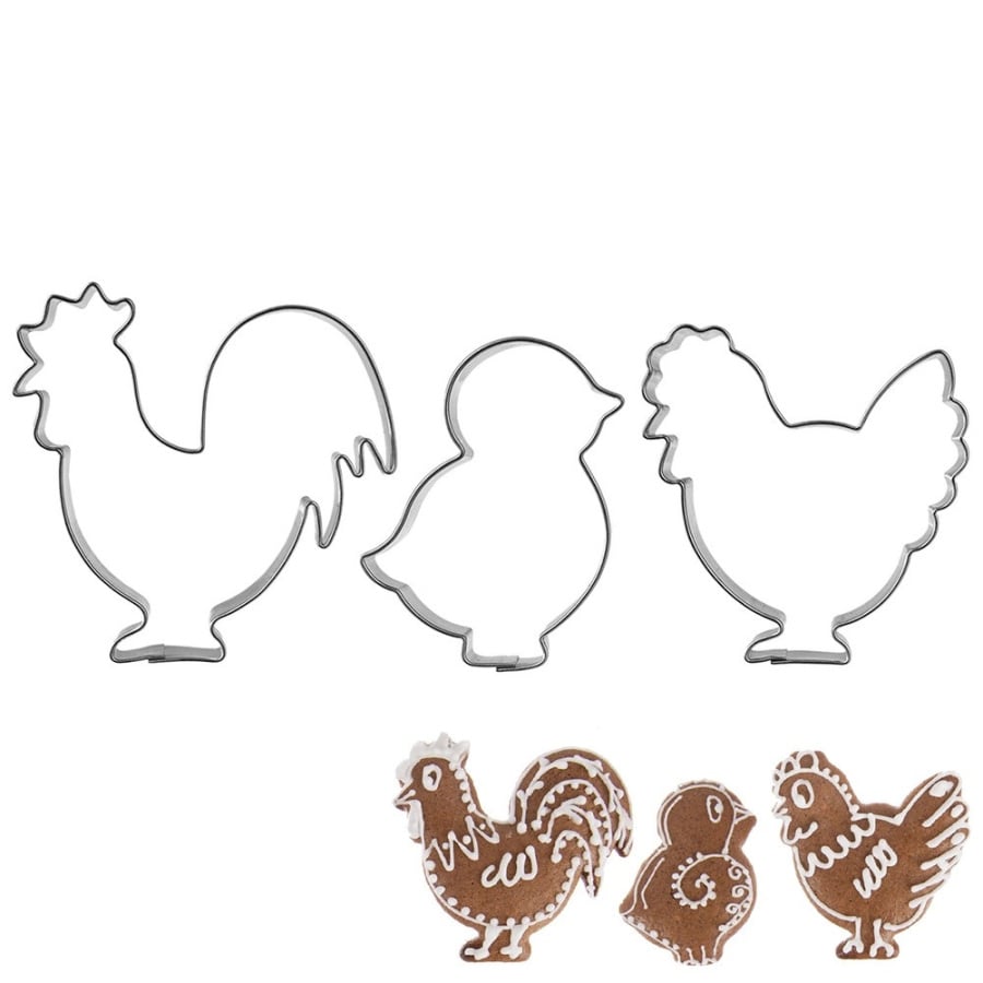 Wykrawacze do ciastek kogut kura pisklę 3 szt.