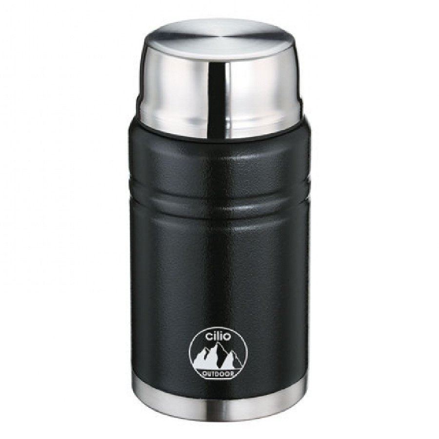 Termos obiadowy ze składaną łyżką 750 ml Cilio czarny