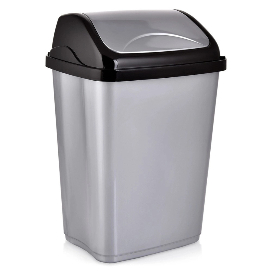 Kosz na śmieci plastikowy szary 16 l