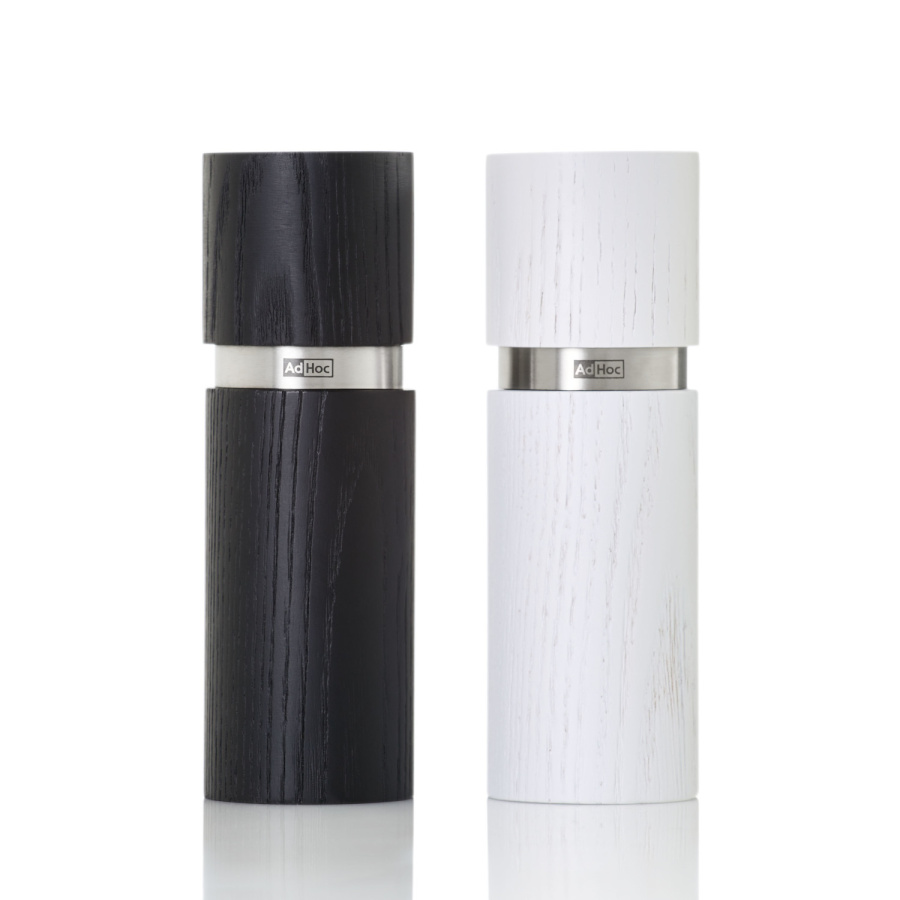 Zestaw młynków do pieprzu i soli textura s, biało-czarne