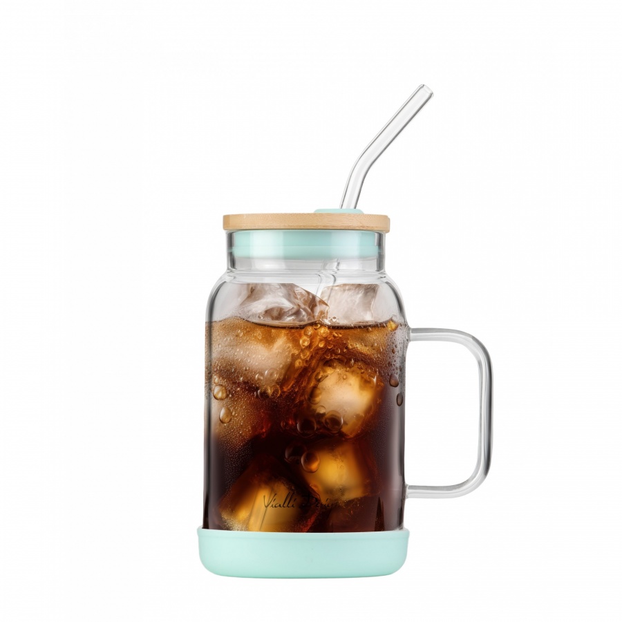 Słoik ze słomką 600 ml miętowy fuori 29859