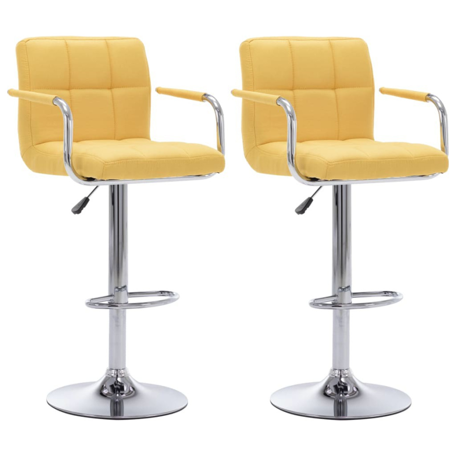 Hokery 2 szt. żółte tapicerowane tkaniną