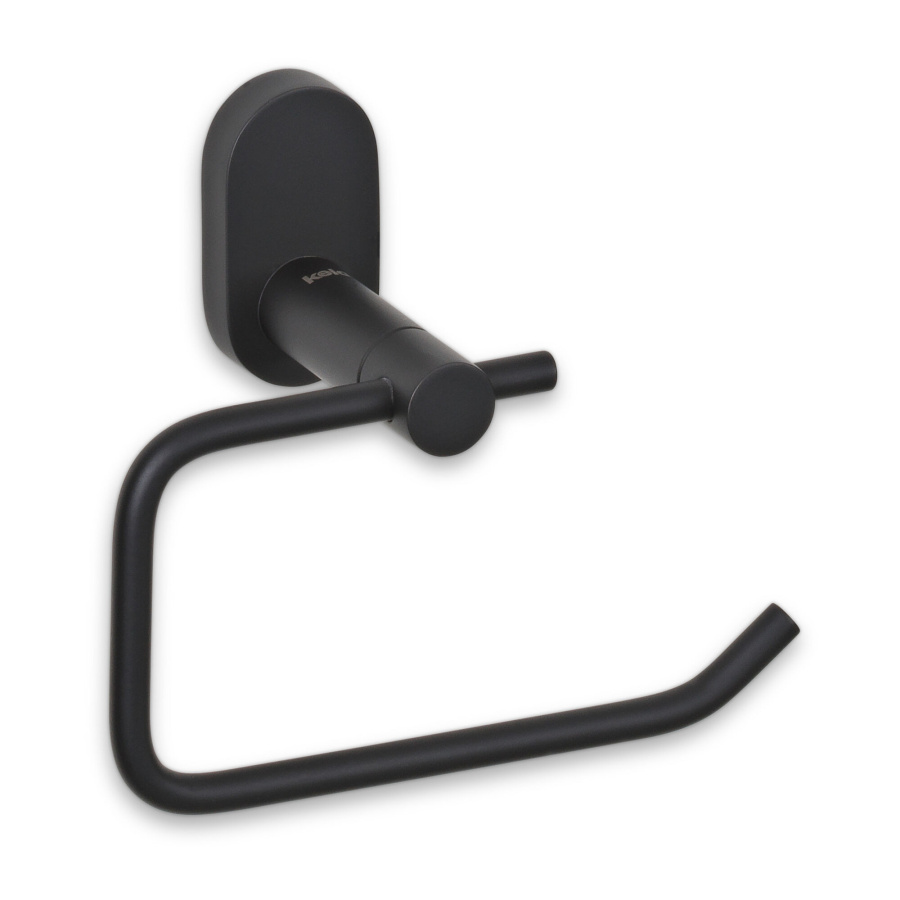 Uchwyt na papier toaletowy, stal nierdzewna 18/10, 14,5 x 7,5 x 12,5 cm, czarny