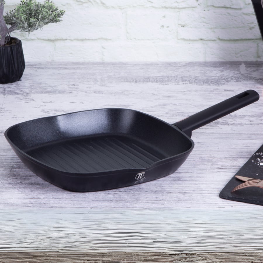 Patelnia 28cm Grillowa Tytanowa BerlingerHaus BH-7092 Monaco / Black Rose Collection