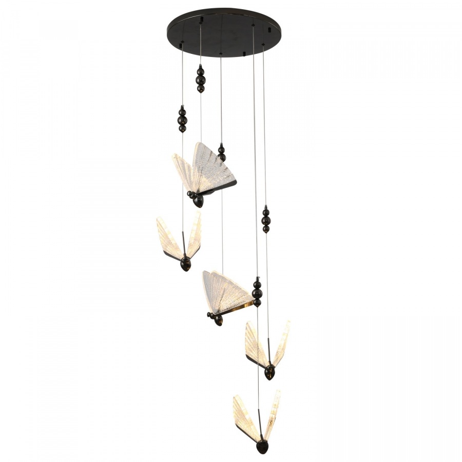 Lampa wisząca bee lamp 5 led czarna 45 cm