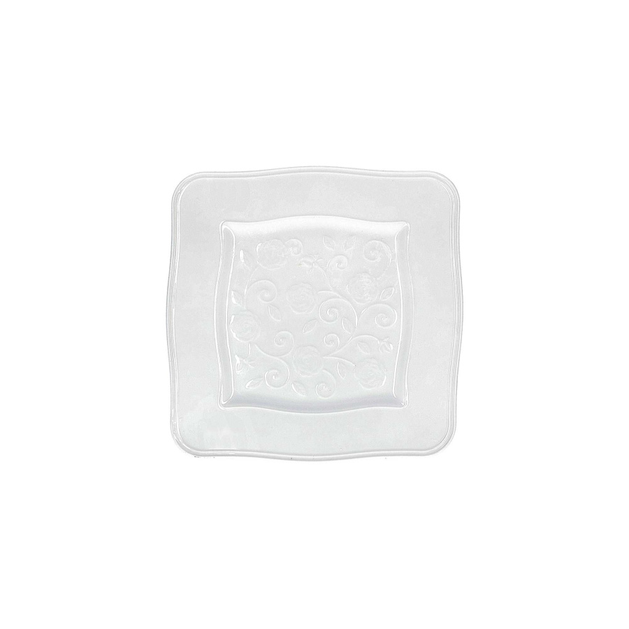 Zestaw 6 talerzy kwadratowych florentina - biały, 20 cm