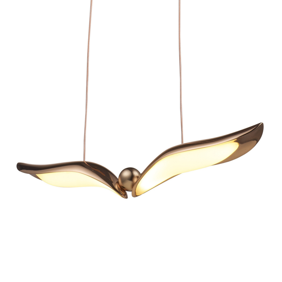 Lampa wisząca gufo 1 led różowe złoto 36 cm